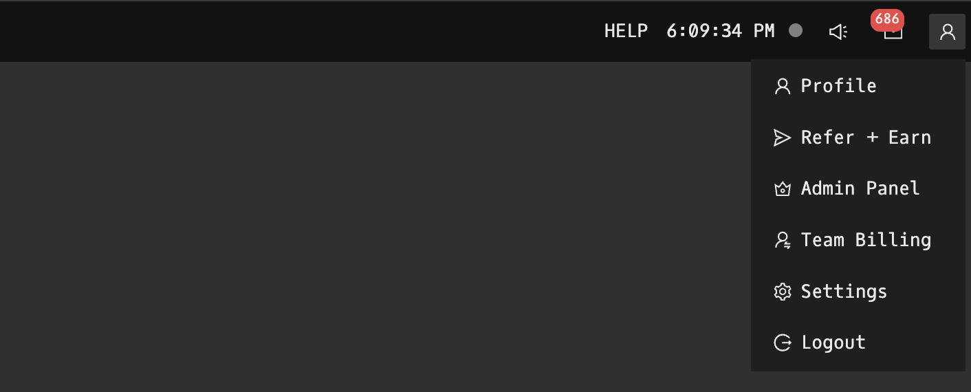 ACM command showing the public profile editor with display name, bio, and avatar fields
