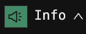 TTS on: the Info button with a green speaker icon